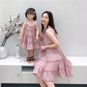 NEW Mommy and Me Pink Sleeveless Tiered Dress